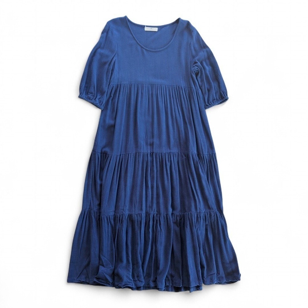 Natural‎ Life Charlotte Tiered Midi Dress Blue Sz S - Picture 3 of 5